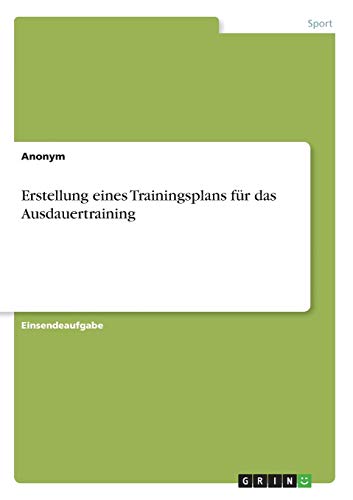 Erstellung eines Trainingsplans für das Ausdauertraining