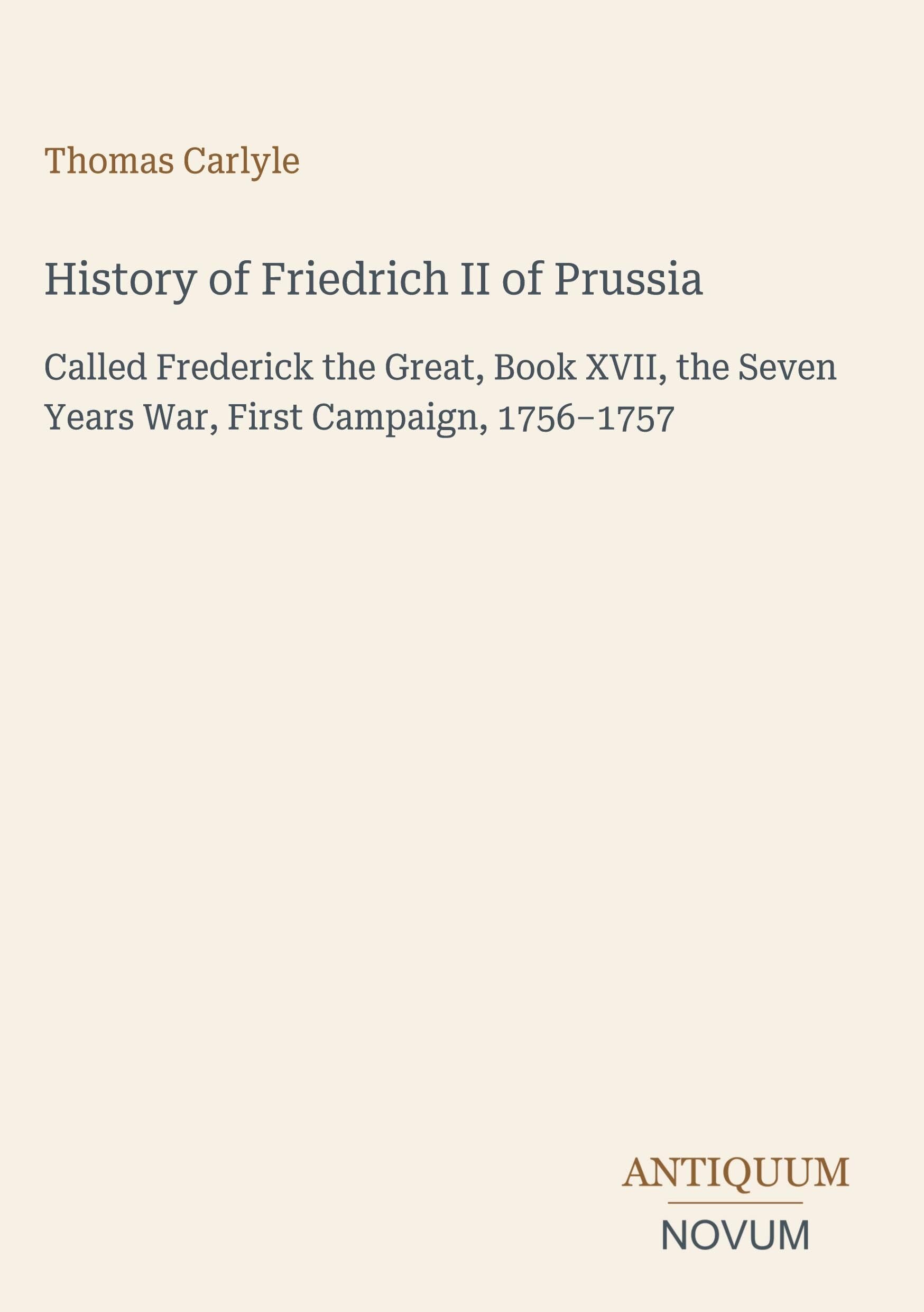 History of Friedrich II of Prussia