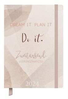 Terminkalender Jahresbegleiter Plan it 2024: Terminplaner 13 x 18,5 cm I Kalendarium in Deutsch I Platz für Notizen und Lesezeichenband