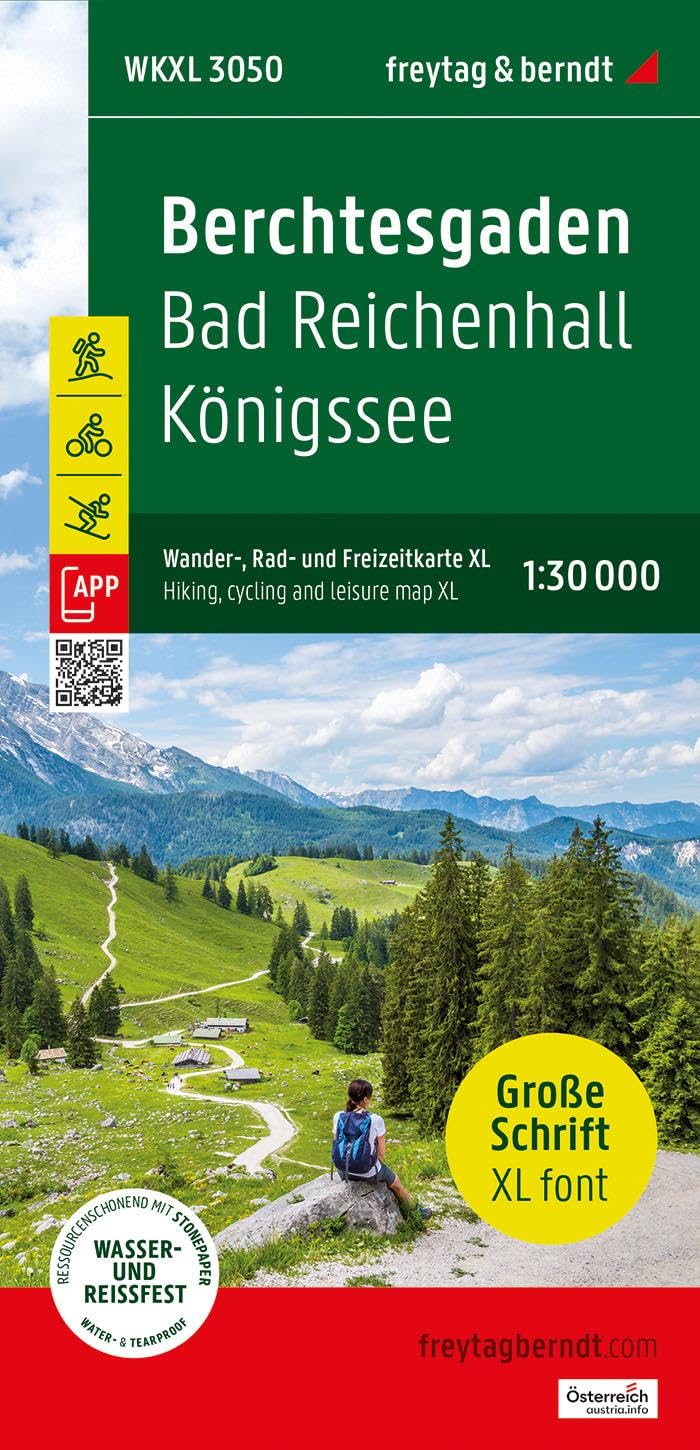 Berchtesgaden, Wander-, Rad- und Freizeitkarte XL 1:30.000, freytag & berndt, WKXL 3050: Bad Reichenhall - Königssee, GROSSE SCHRIFT, mit APP, ... (freytag & berndt Wander-Rad-Freizeitkarten)