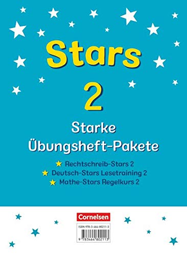 STARS - starke Übungshefte   STARS - starke Übungshefte - Übungsheftpakete Deutsch und Mathematik - 2 Schuljahr Übungshefte im Paket mit Lösungen - Rechtschreib-Stars Deutsch-Stars Lesetraining und Mathe-Stars Regelkurs Gebunden
