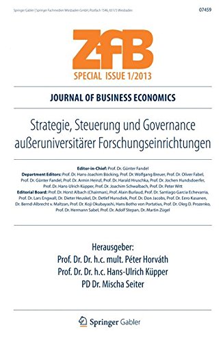 Strategie, Steuerung und Governance außeruniversitärer Forschungseinrichtungen (ZfB Special Issue)