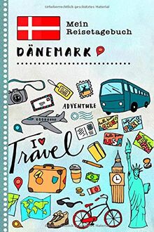 Dänemark Mein Reisetagebuch: Kinder Reise Aktivitätsbuch zum Ausfüllen, Eintragen, Malen, Einkleben A5 - Ferien unterwegs Tagebuch zum Selberschreiben -  Urlaubstagebuch Journal für Mädchen, Jungen