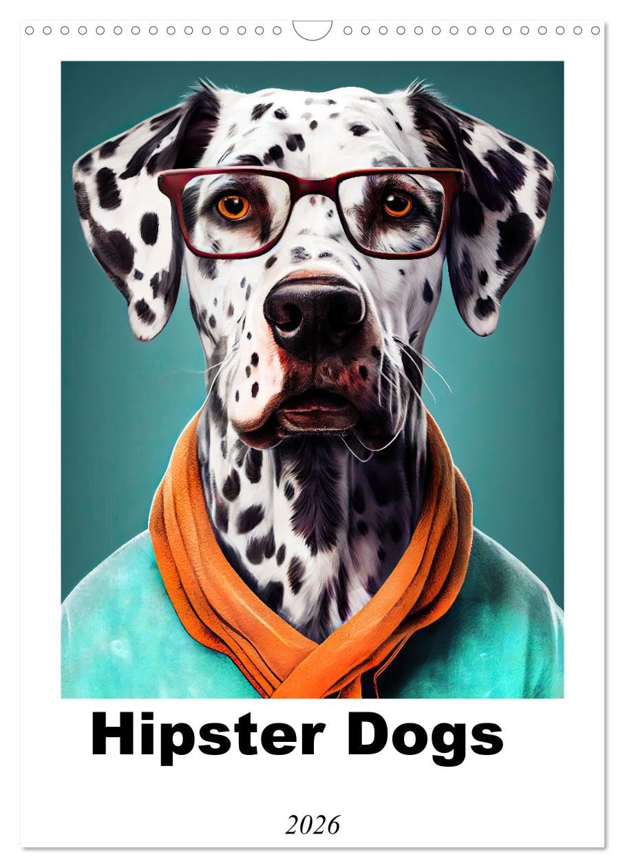 Hipster Dogs (Wall Calendar 2026 DIN A3 portrait), CALVENDO 12 Month Wall Calendar: The Hipster Dogs calendar features stylish and trendy canines with a unique and quirky personality.