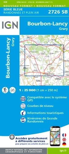 IGN Karte, Serie Bleue Bourbon-Lancy. Grury
