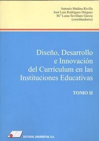 DISEÑO, DESARROLLO E INNOVACIÓN DEL CURRÍCULUM EN LAS INSTITUCIONES EDUCATIVAS (2 VOLÚMENES)