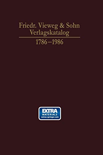 Friedr. Vieweg & Sohn Verlagskatalog: 1786-1986 (German Edition)