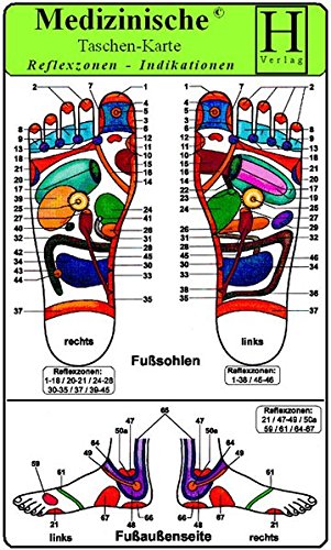 Reflexzonen Indikation Füsse - Medizinische Taschen-Karte: 4 Karten Set
