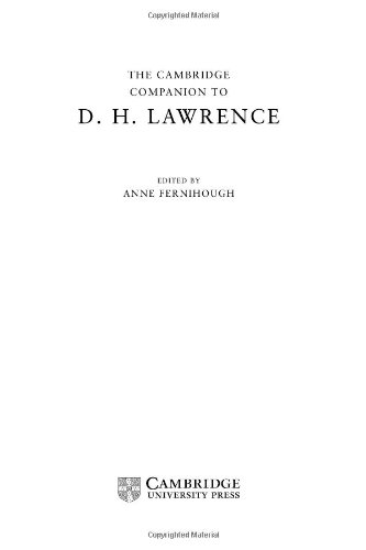 The Cambridge Companion to D. H. Lawrence (Cambridge Companions to Literature)