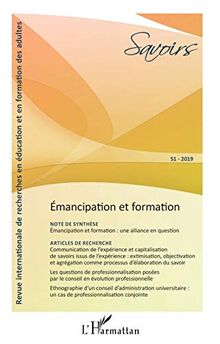 Savoirs, n° 51. Emancipation et formation