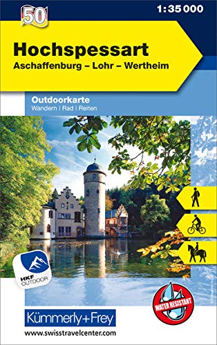 Hochspessart, Aschaffenburg, Lohr, Wertheim: Nr. 50, Outdoorkarte Deutschland, 1:35 000, Mit kostenlosem Download für Smartphone (Kümmerly+Frey Outdoorkarten Deutschland)