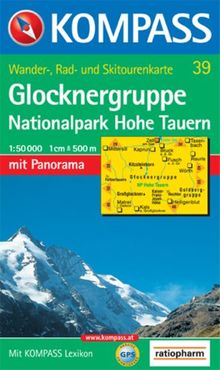 Glocknergruppe, Nationalpark Hohe Tauern: Wander-, Rad- und Skitourenkarte. Mit Panorama. GPS-genau. 1:50.000