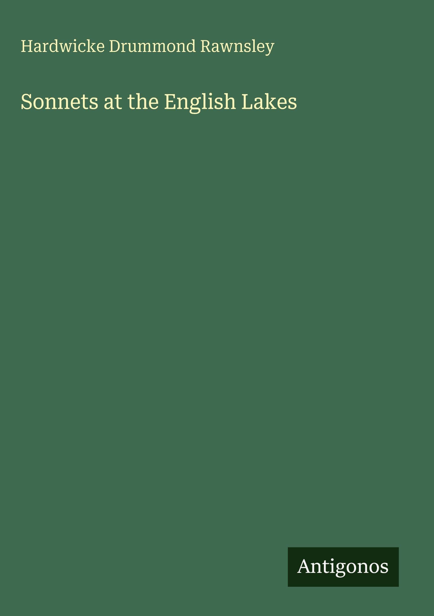 Sonnets at the English Lakes