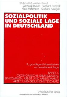 Sozialpolitik und soziale Lage in Deutschland, Bd.1, Ökonomische Grundlagen, Einkommen, Arbeit und Arbeitsmarkt, Arbeit und Gesundheitsschutz