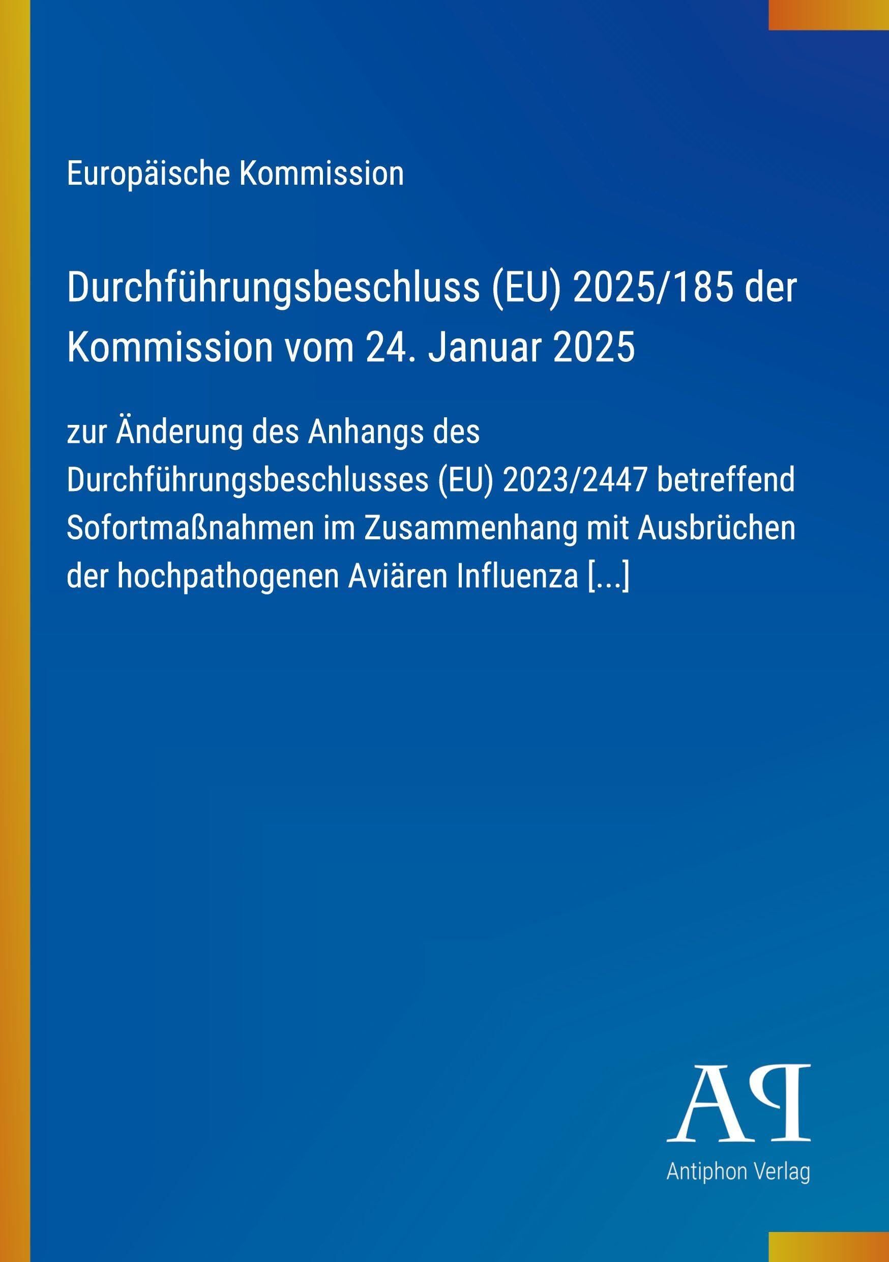 Durchführungsbeschluss (EU) 2025/185 der Kommission vom 24. Januar 2025