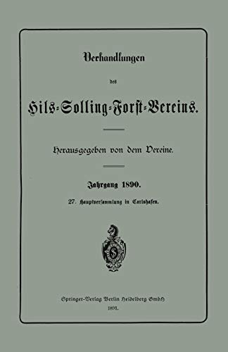 Verhandlungen des Hils-Solling-Forst-Vereins