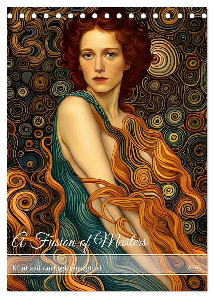 A Fusion of Masters (Desk Calendar 2026 DIN A5 portrait), CALVENDO 12 Month DeskCalendar: Klimt and van Gogh reimagined