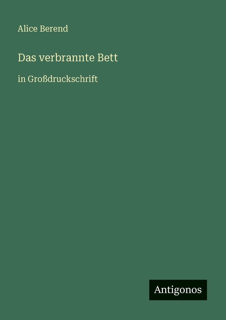 Das verbrannte Bett: in Großdruckschrift