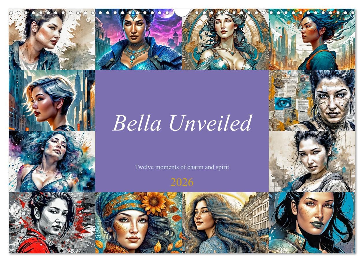 Bella Unveiled - Twelve moments of charm and spirit (Wall Calendar 2026 DIN A3 landscape), CALVENDO 12 Month Wall Calendar: The diversity of graphic expression