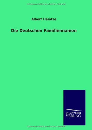 Die Deutschen Familiennamen