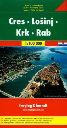 Freytag Berndt Autokarten, Cres - Losinj - Krk - Rab - Maßstab 1:100.000: Citypläne / Touristische Informationen / Nautische Informationen (Carte Routière)