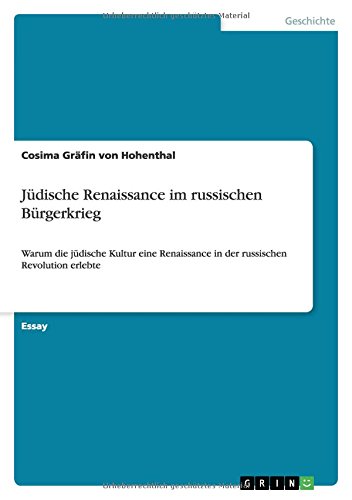 Jüdische Renaissance im russischen Bürgerkrieg: Warum die jüdische Kultur eine Renaissance in der russischen Revolution erlebte