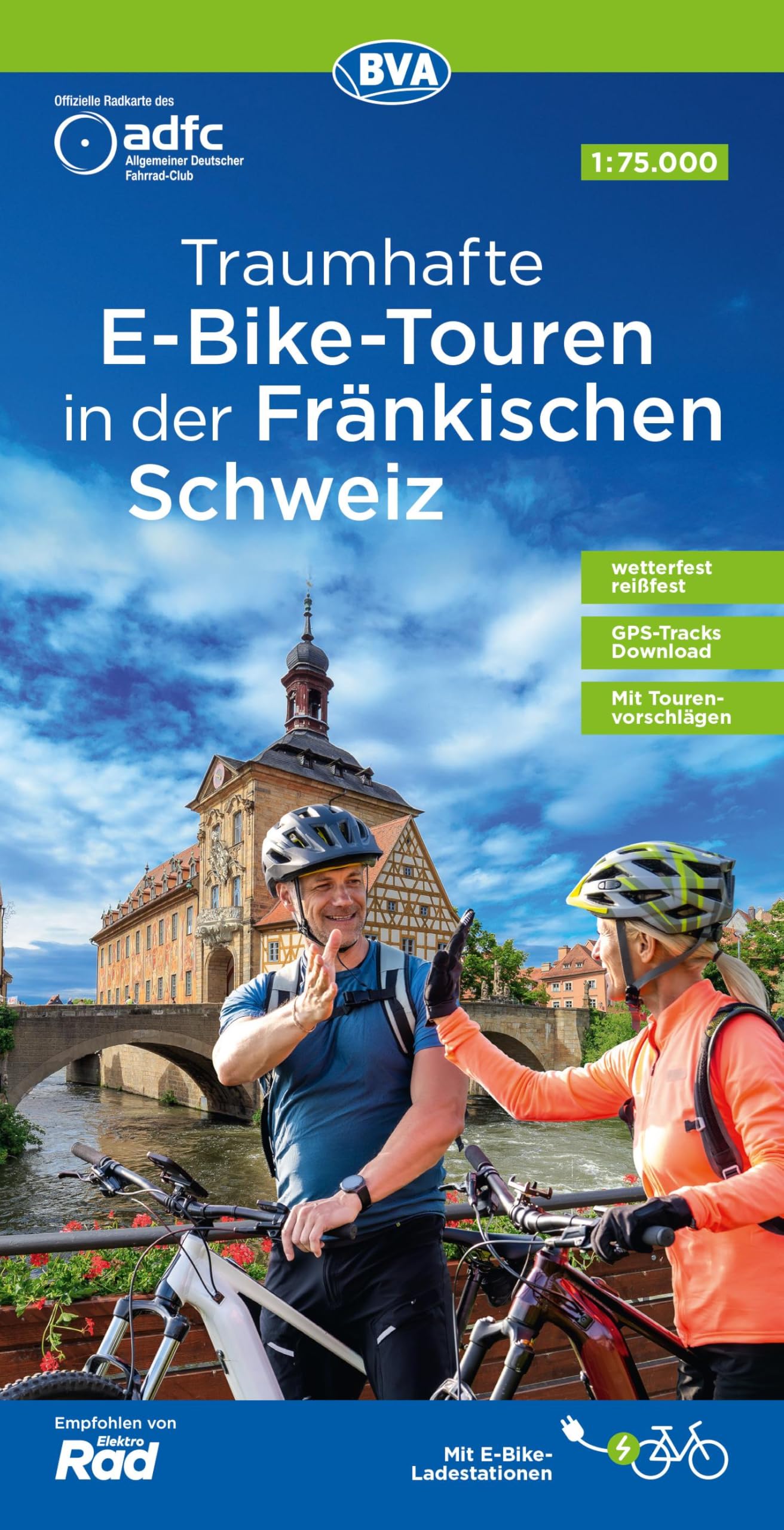 ADFC-Regionalkarte Traumhafte E-Bike-Touren in der Fränkischen Schweiz, 1:75.000, mit Tagestourenvorschlägen, reiß- und wetterfest, GPS-Tracks Download (ADFC-Regionalkarte 1:75000)