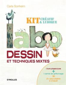 Labo dessin et techniques mixtes : kit créatif & ludique