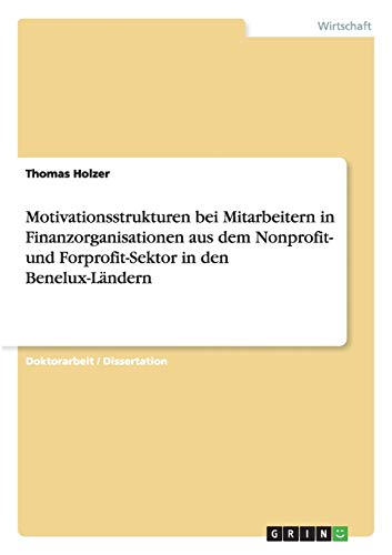 Motivationsstrukturen bei Mitarbeitern in Finanzorganisationen aus dem Nonprofit- und Forprofit-Sektor in den Benelux-Ländern: Dissertationsschrift