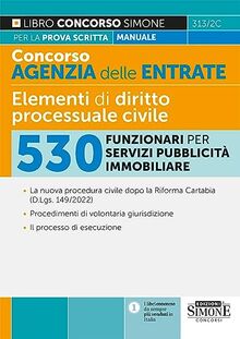 Concorso Agenzia delle Entrate - Elementi di Diritto Processuale Civile – 530 Funzionari per servizi pubblicità immobiliare Manuale