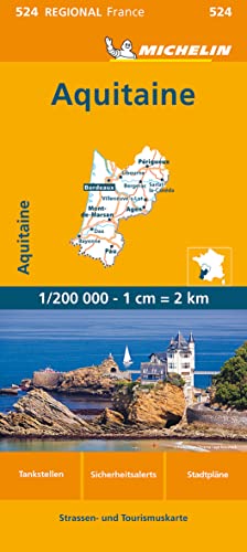 Michelin Aquitaine: Straßen- und Tourismuskarte 1:200.000 (MICHELIN Regionalkarten)