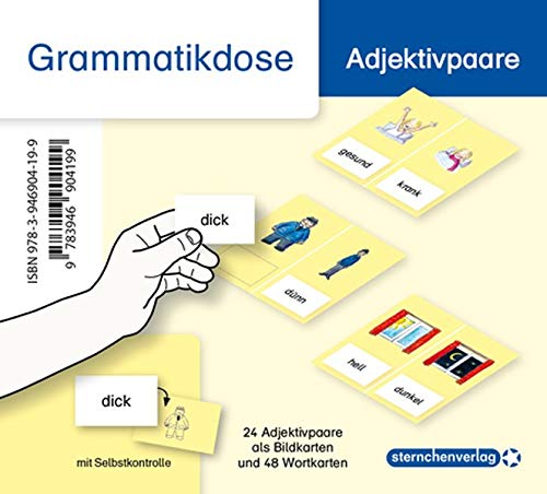Meine Grammatikdose - Adjektivpaare: 24 Adjektivpaare als Bildkarten und 48 Wortkarten mit rückseitiger Selbstkontrolle in der Box