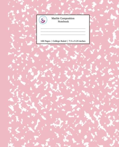 Young Dreamers Press Marble Composition Notebook College Ruled, Pink Marble Notebooks, School Supplies, Notebooks For School (Notebooks College Ruled, Band 12)