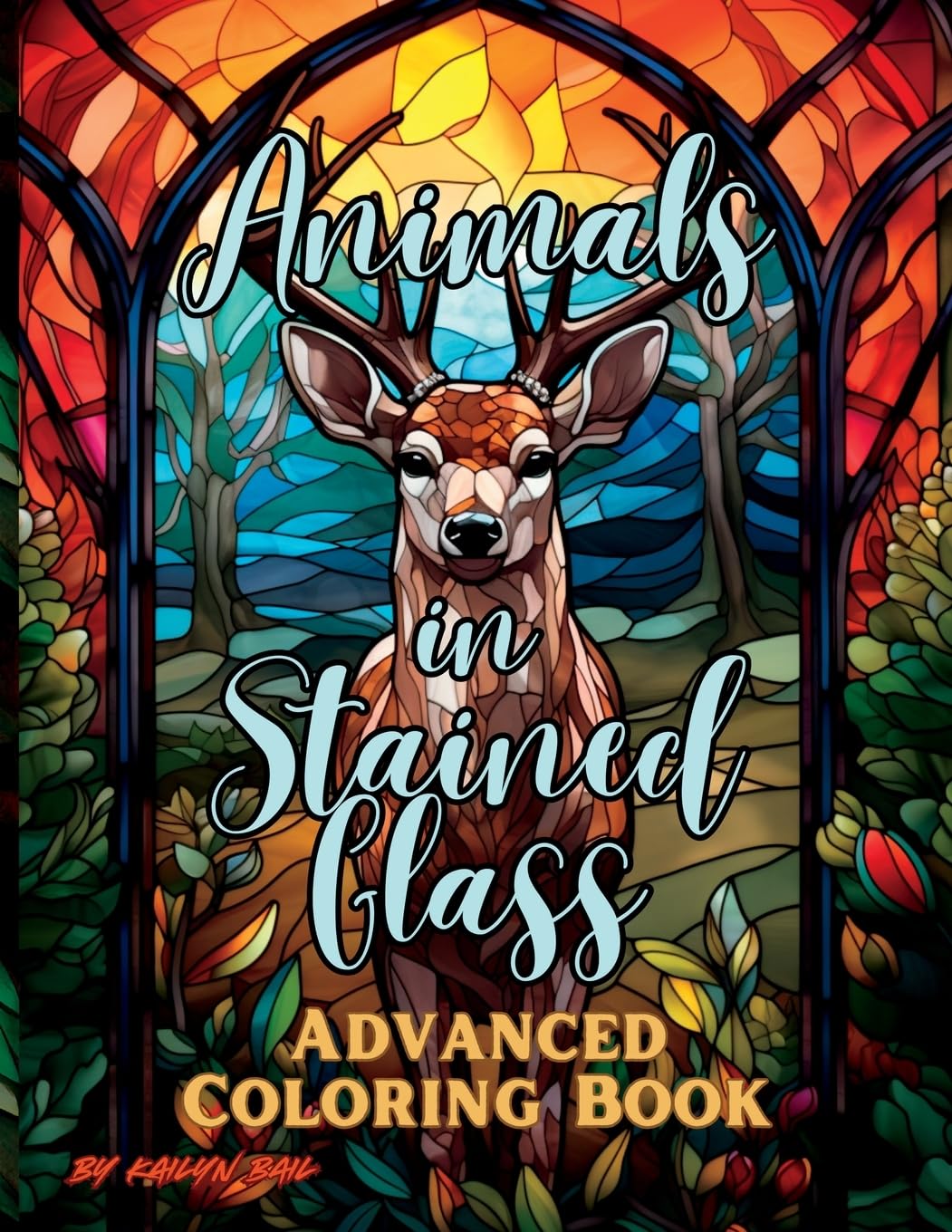 unbekannt Animals In Stained Glass Advanced Coloring Book