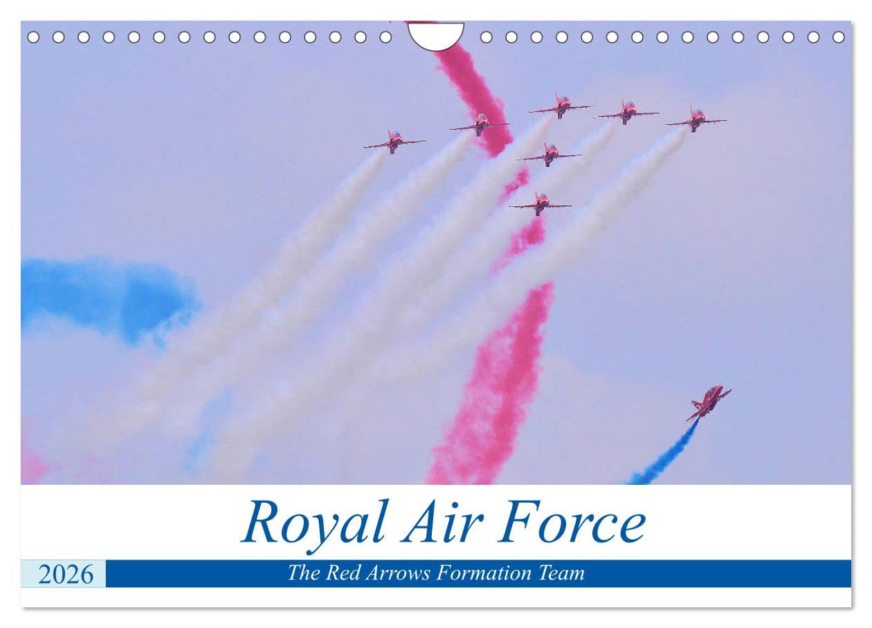 Royal Air Force The Red Arrows Formation Team (Wall Calendar 2026 DIN A4 landscape), CALVENDO 12 Month Wall Calendar: World famous Red Arrows Formation Team