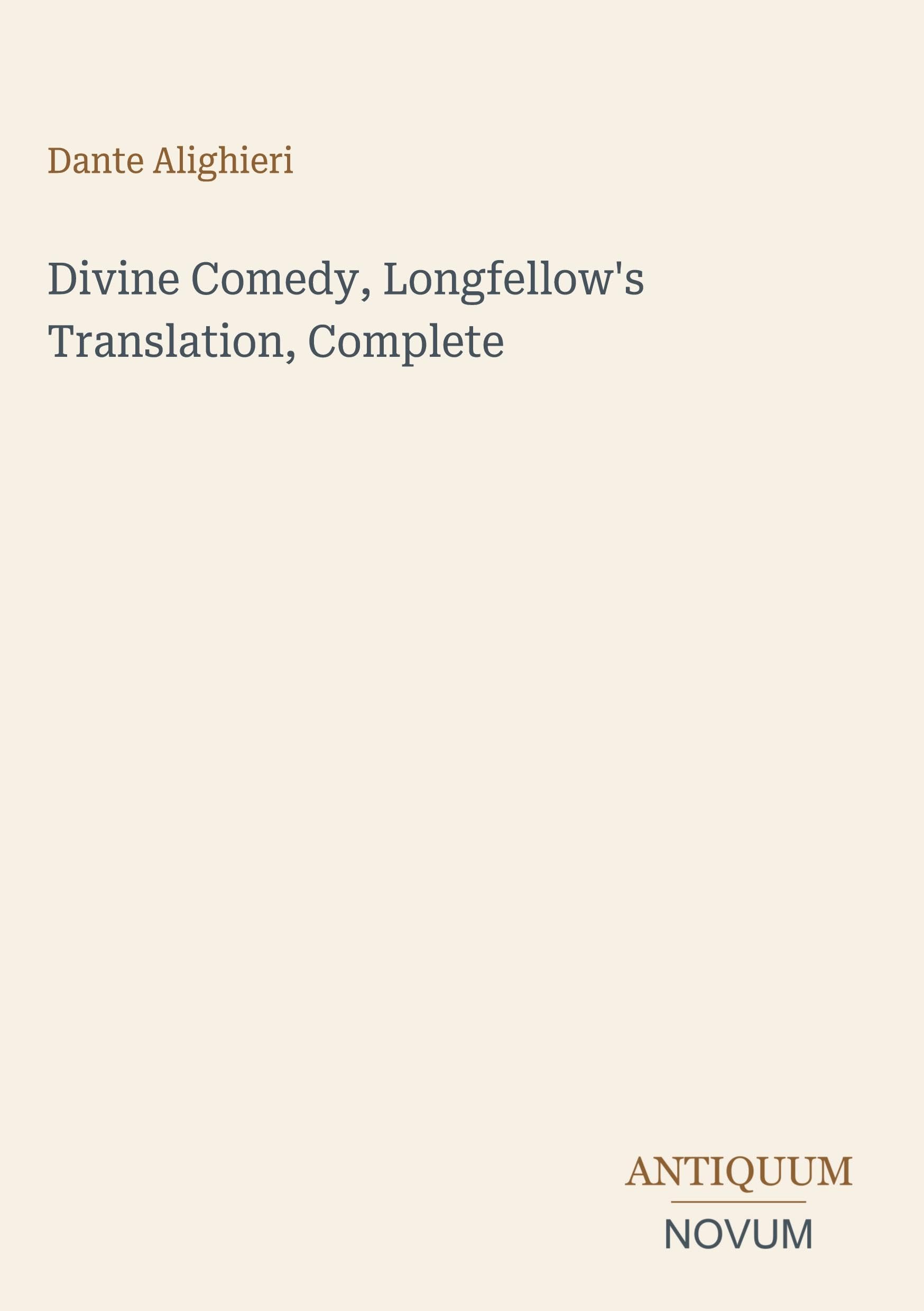Divine Comedy, Longfellow's Translation, Complete