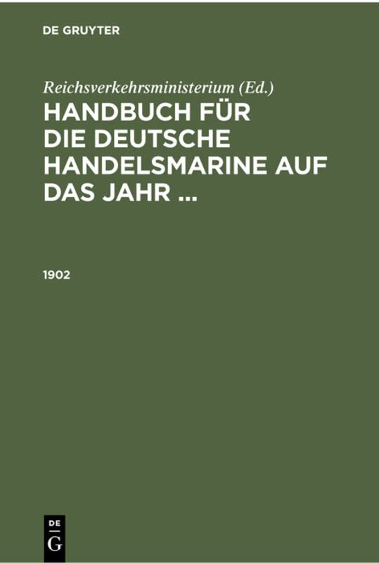 1902 (Handbuch für die deutsche Handelsmarine auf das Jahr ...)
