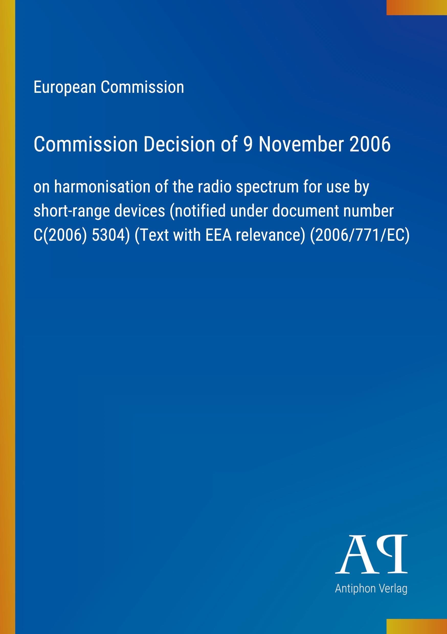Commission Decision of 9 November 2006