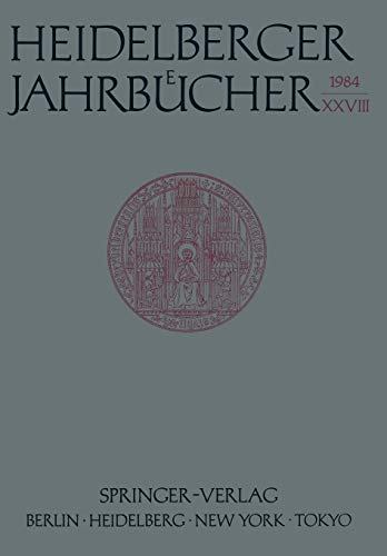 Heidelberger Jahrbücher 1984 XXVIII