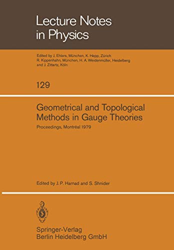 Geometrical and Topological Methods in Gauge Theories: Proceedings of the Canadian Mathematical Society Summer Research Institute McGill University, . ... (Lecture Notes in Physics, 129, Band 129)
