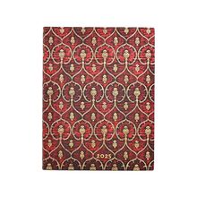 Paperblanks 12-Monatskalender Softcover Flexi 2025, Samtrot, Ultra, Vertikal, Elastikband-Verschluss