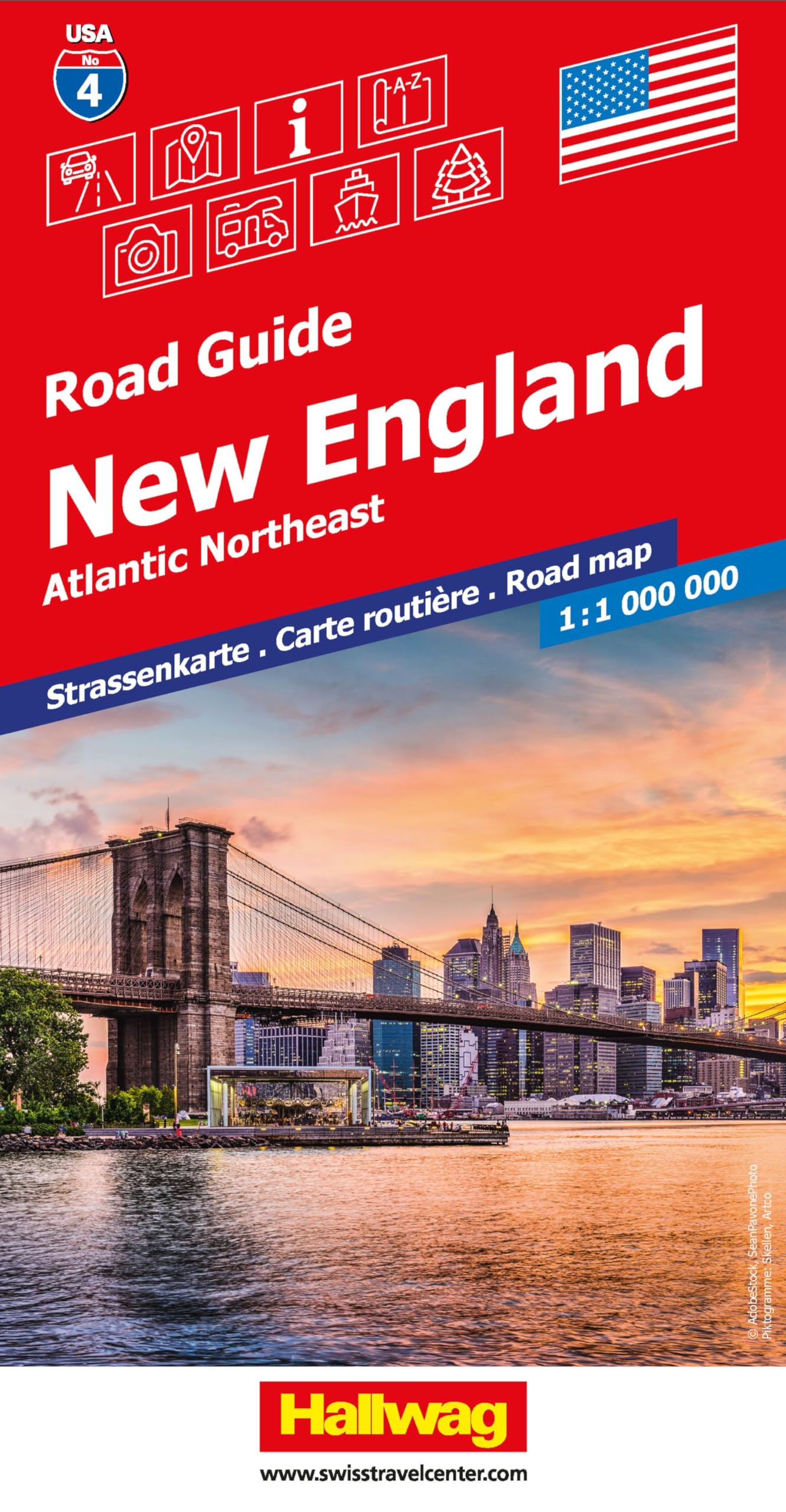 New England Strassenkarte 11 Mio Road Guide Nr 4 Karte (im Sinne von Landkarte)