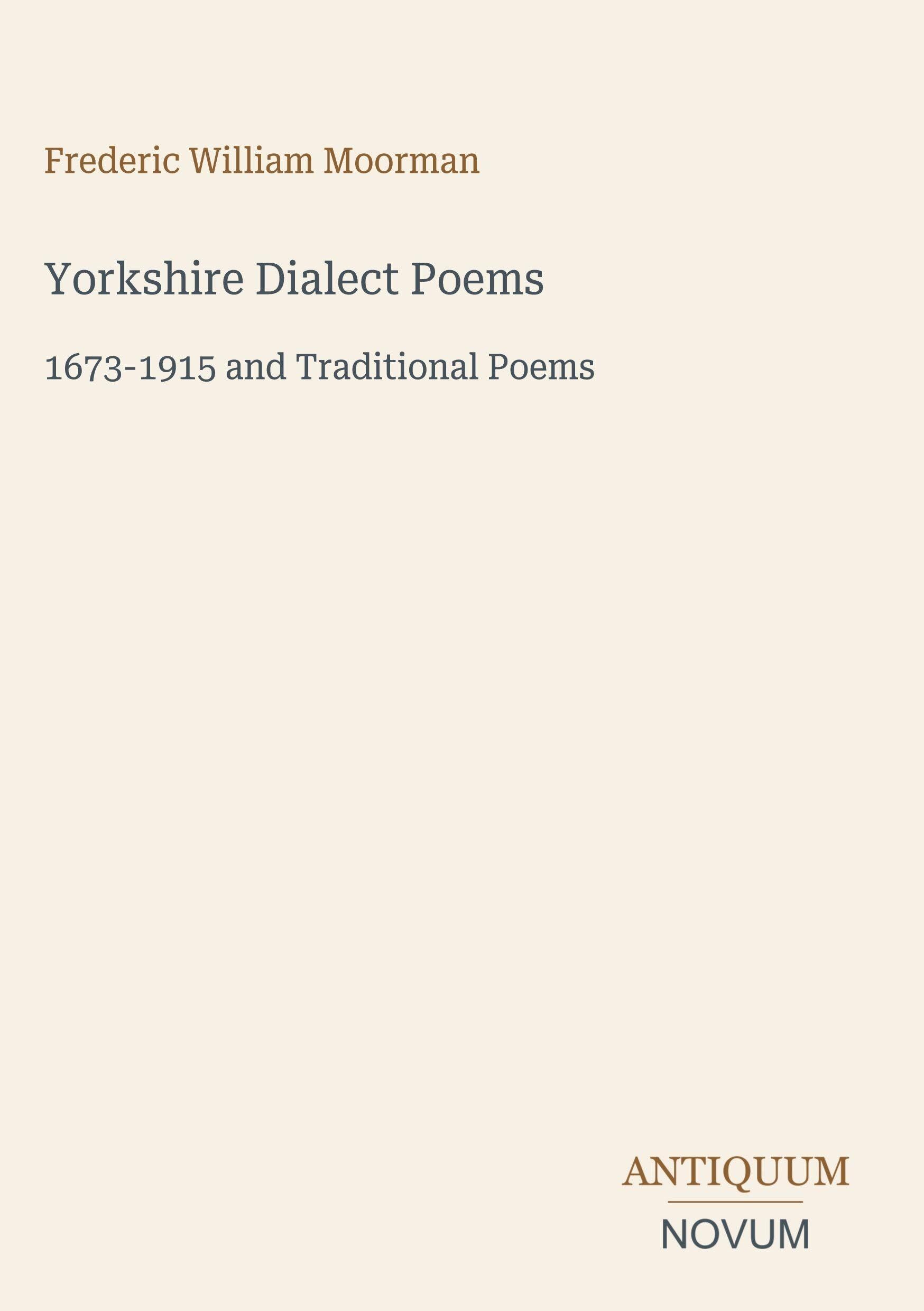 Yorkshire Dialect Poems