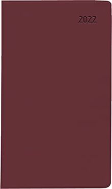Taschenplaner bordeaux 2022 - Bürokalender 9,5x16 cm - 32 Seiten - 1 Monat auf 2 Seiten - separates Adressheft - faltbar - Notizheft - 520-1011: ... - separates Adressheft - faltbar - Notiz-Heft