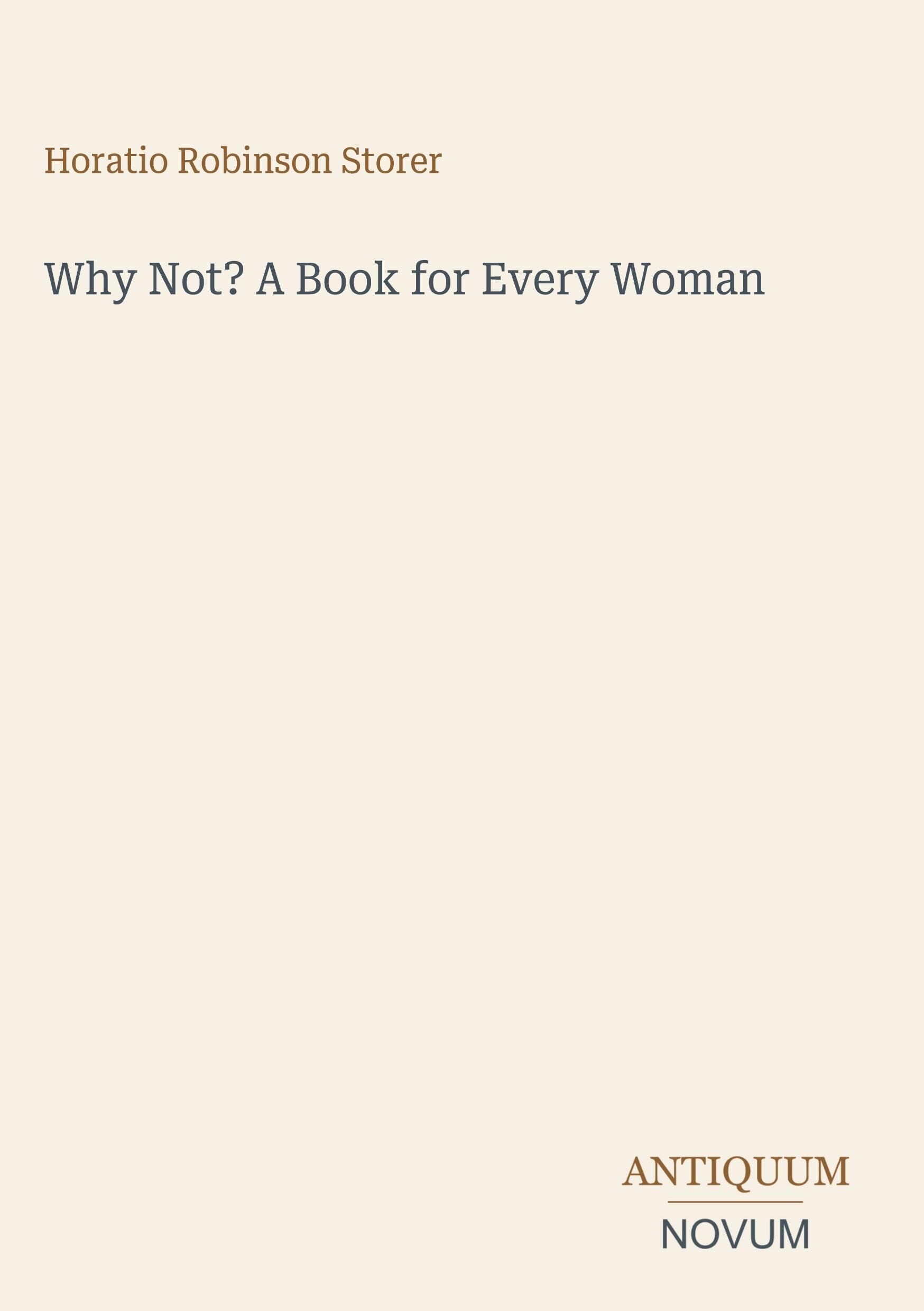 Why Not? A Book for Every Woman