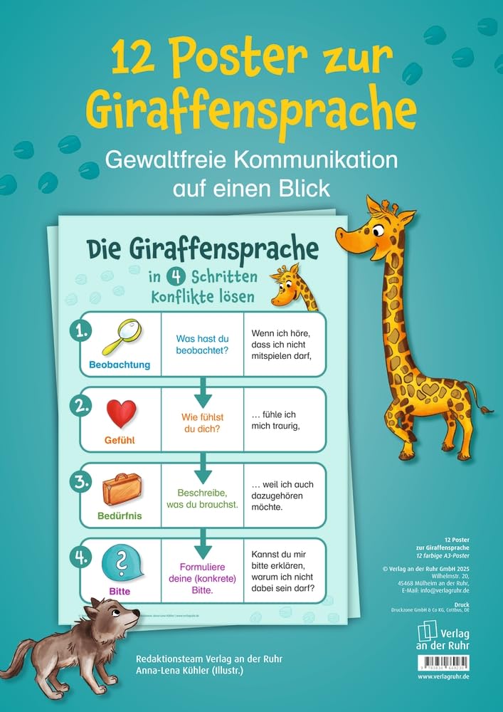 12 Poster zur Giraffensprache: Gewaltfreie Kommunikation auf einen Blick