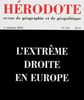Hérodote, n° 144. L'extrême droite en Europe