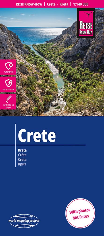Reise Know-How Landkarte Kreta | Crete (1:140.000): reiß- und wasserfest (world mapping project)