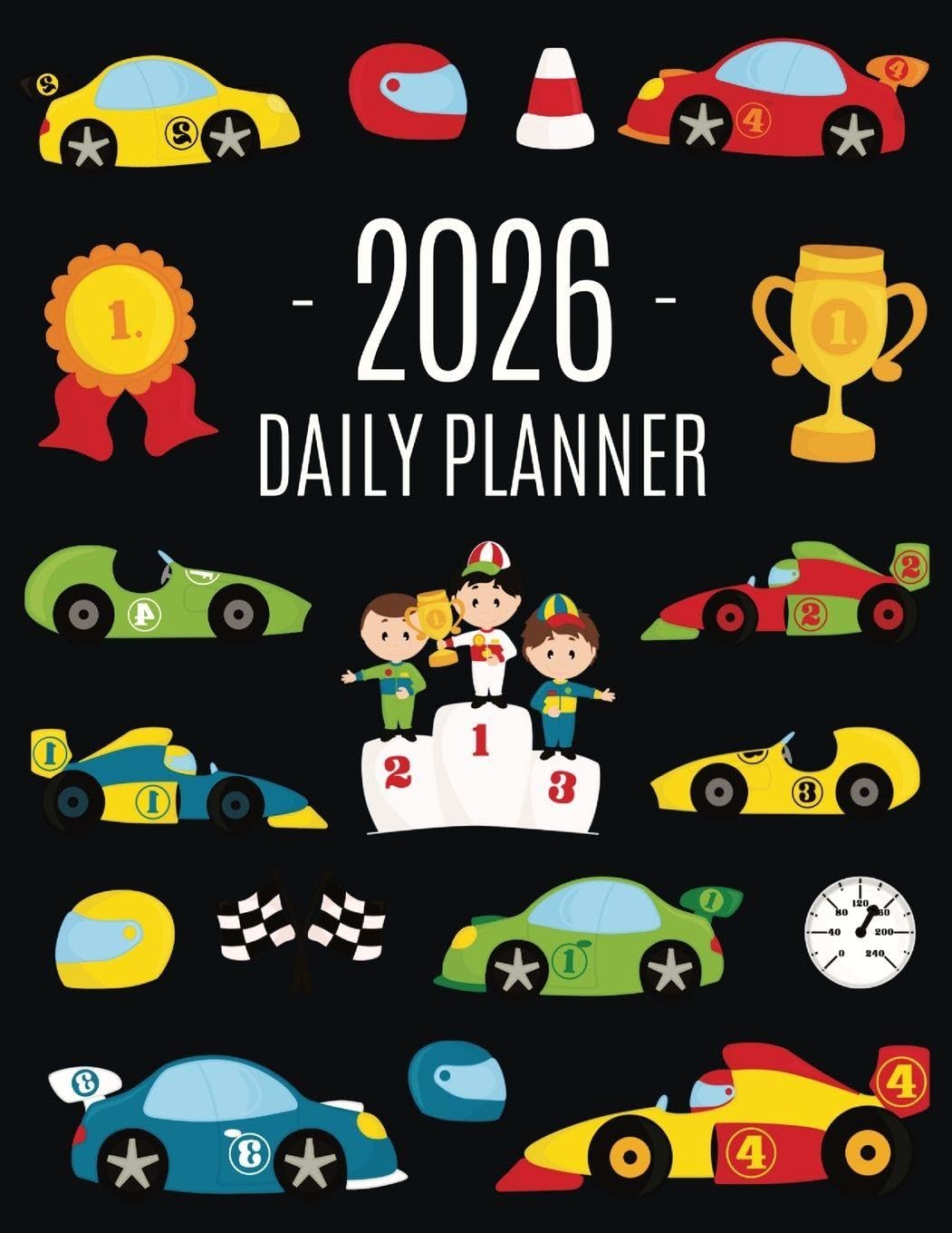 Press, Pimpom Pretty Race Car Planner 2026, For All Your Weekly Appointments! | 12 Months Daily Organizer With Cool Automobiles (January-December)
