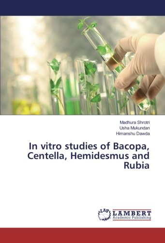 In vitro studies of Bacopa, Centella, Hemidesmus and Rubia